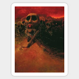 Beksinski - The Hill by the brilliant Polish artist Sticker